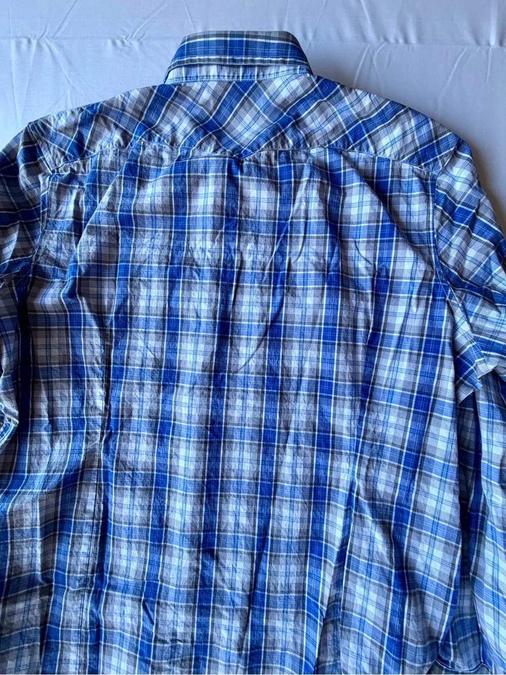 Banana Republic Men's Blue Plaid Button-Up Shirt